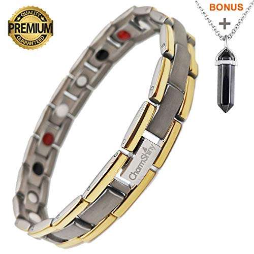 Titanium Magnetic Bracelet Therapy with 4 Element for Men/Women Arthritis Pain Relief Carpal...