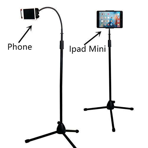 Rumcent Tripod Gooseneck Phone Floor Stand,Tripod Stand Phone Mount Holder Selfie Stick Compatib...