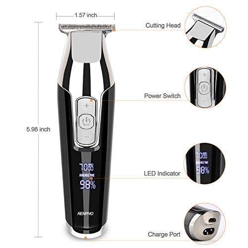 RENPHO Cordless Hair Clippers Beard Trimmer Hair Trimmer Rechargeable Hair Cutting Kit for Men...