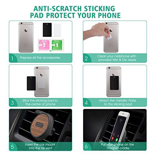 Mpow Magnetic Mount Air Vent Car Phone Holder, Universal Smartphone Holder Compatible iPhone X/XS...