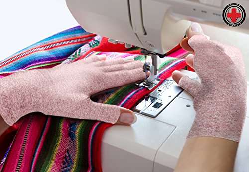 Doctor Developed Pink Ladies Arthritis Compression Gloves and DOCTOR WRITTEN HANDBOOK -Relieve...