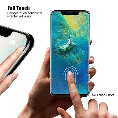 Alinsea for Huawei Mate 20 Pro Screen Protector 3D Tempered Glass [Full Adhesive] [Case friendly-...