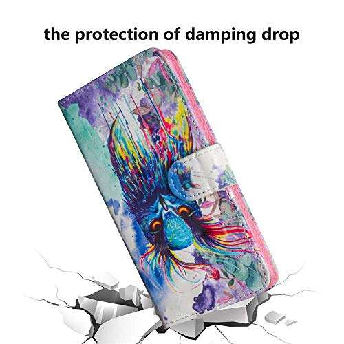COTDINFOR Samsung J4 Plus 2018 Cover 3D Effect Painted Premium PU Leather Wallet Cover Case With ...