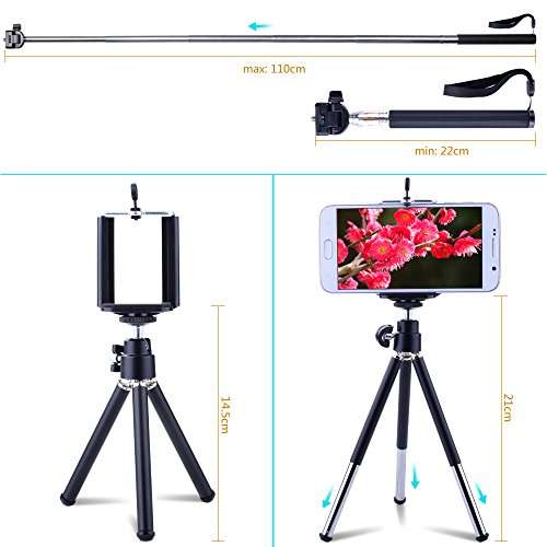 Longruner 10 in 1 Mini Lens Kit 8 x Telephoto Lens + Fish Eye Lens + Wide Angle + Macro Lens Self...