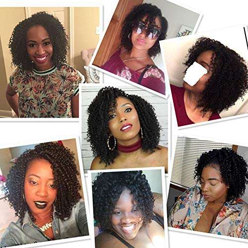 Brazilian Kinky Curly Human Hair 1 Bundles of Brazilian Hair Deep Curly Weave 10inch 10A 100%...