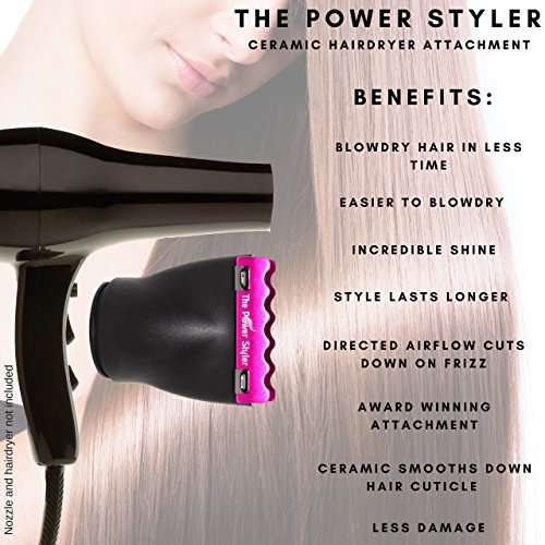 Hair Dryer Nozzle Ceramic Attachment for your Blow Dryer, for Women, create Smooth, Shiny, Frizz ...