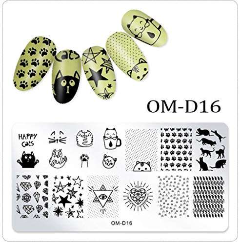 WOKOTO 5Pcs Nail Art Plates Stamping Set Fruit Animal Cat Panda Mandala Image Design Plates...