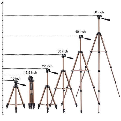 Kwithan Yunteng 50 Inch Aluminum Tripod, Video Tripod for Cellphone and Camera, Universal Tripod ...