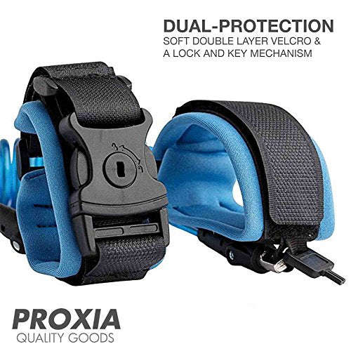 Anti Lost Wrist Link - Safety Strap Kid Leash for Babies, Toddlers & Kids with Key and Lock (Blue)