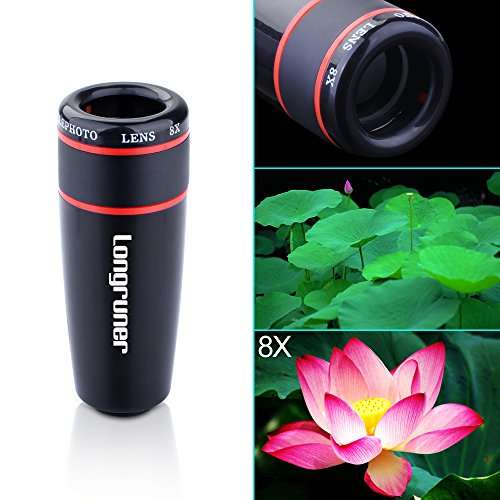 Longruner 10 in 1 Mini Lens Kit 8 x Telephoto Lens + Fish Eye Lens + Wide Angle + Macro Lens Self...