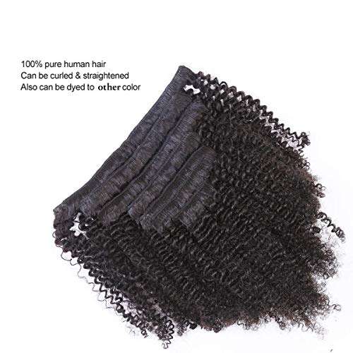 Afro Kinky Curly Hair Clip In Human Hair Extensions 4B 4C 100% Human Natural Black Color Hair Cli...