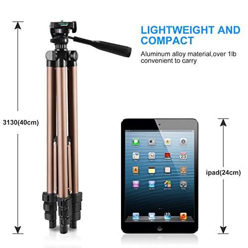 Kwithan Yunteng 50 Inch Aluminum Tripod, Video Tripod for Cellphone and Camera, Universal Tripod ...