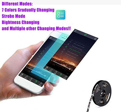 6.5ft Backlight Light Strip Kit for 24"-60" For TV,Mirror,PC, APP Control Sync to Music, Bias Lig...