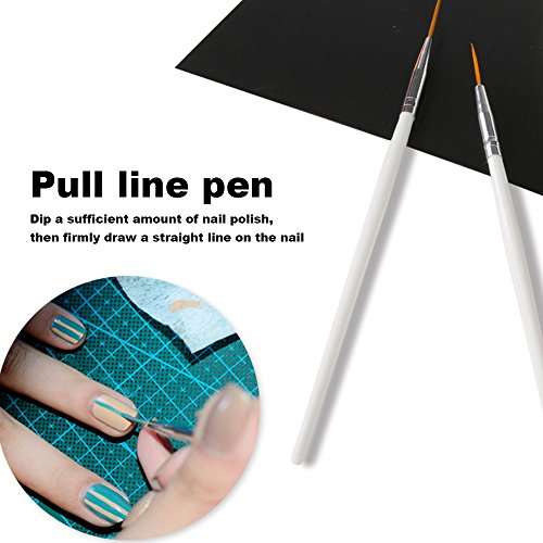 Nail Art Brushes, Teenitor 3d Nail Art Paiting Polish Design Kit with 15 Nail gel Brushes, Nail D...