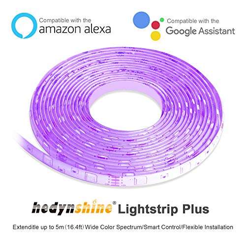 Hedynshine 33 Ft LED Strip Lights, WiFi LED Light Strip Kit with 300 LEDs SMD 5050 RGB TV Light, ...