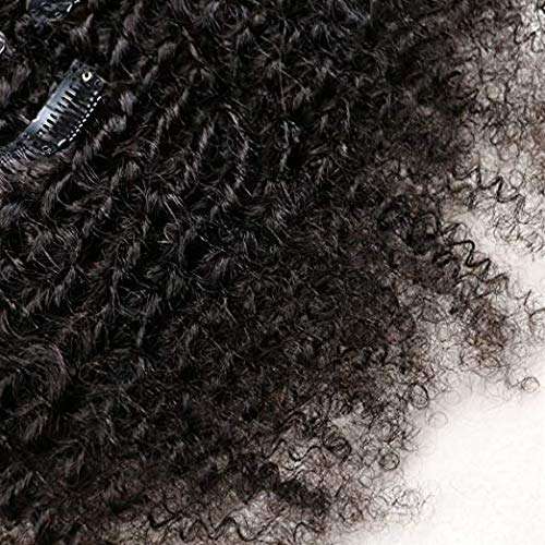 Afro Kinky Curly Hair Clip In Human Hair Extensions 4B 4C 100% Human Natural Black Color Hair Cli...