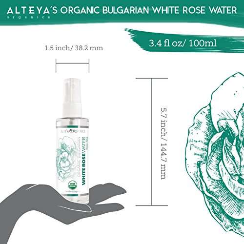 Alteya Organic White Rose Water Spray 100ml - 100% USDA Certified Organic Authentic Pure Natural ...