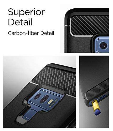 Spigen [Rugged Armor] Galaxy Note 9 Case with Resilient Shock Absorption and Carbon Fiber Design ...