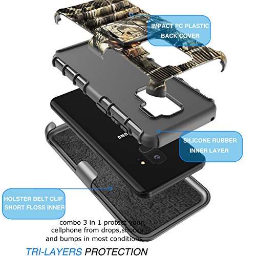 Galaxy S9 Plus Case, Samsung Galaxy S9 Plus Holster Belt, Tekcoo [Hoplite] Shock Absorbing [Camou...