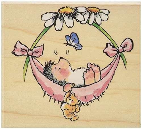 Penny Black Mounted Rubber Stamp 3-inch x 3.25-inch, Baby Hammock