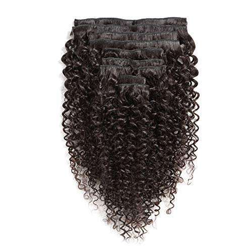 Afro Kinky Curly Hair Clip In Human Hair Extensions 4B 4C 100% Human Natural Black Color Hair Cli...