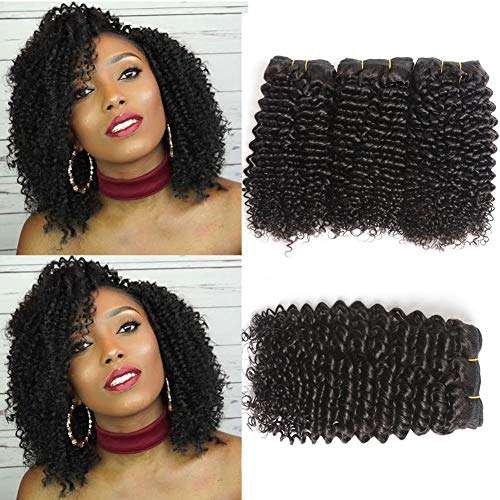 Brazilian Kinky Curly Human Hair 1 Bundles of Brazilian Hair Deep Curly Weave 10inch 10A 100%...
