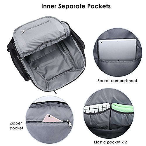 ACCEWIT Diaper Bag Waterproof Backpack Large Capacity Diaper Bag With Stroller Straps,Changing...