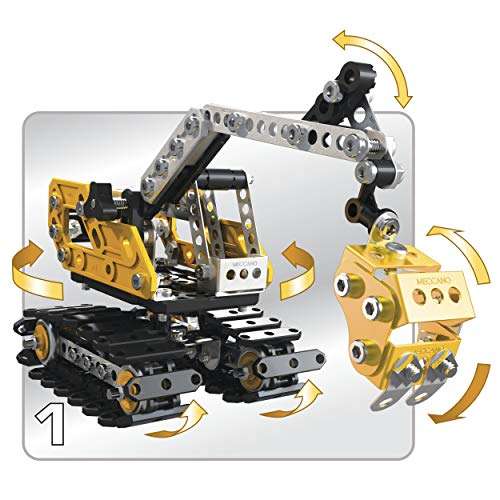 Meccano, 2-in-1 Model Set, Excavator and Bulldozer