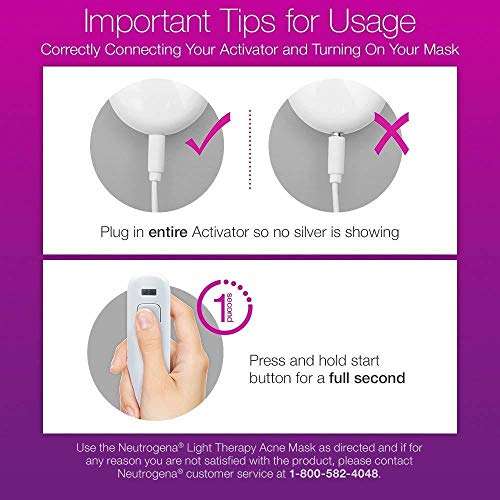 Neutrogena Light Therapy Acne Treatment Face Mask, Chemical & UV-Free with Clinically Proven...