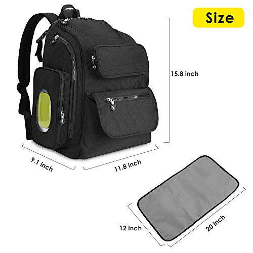 ACCEWIT Diaper Bag Waterproof Backpack Large Capacity Diaper Bag With Stroller Straps,Changing...