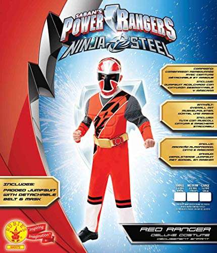 Rubie's Official Power Rangers, Ninja Steel Costume - Red Ranger Childs Deluxe Costume Medium, 5-...