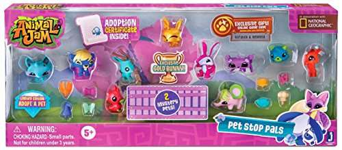 Animal Jam Pet Stop Pals with Exclusive Gold Bunny and 2 Mystery Pets Adopt a Pet Set