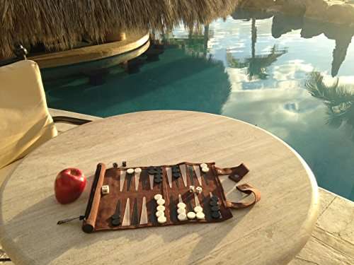 Sondergut Roll-Up Suede Backgammon Game (Color-Mocha)