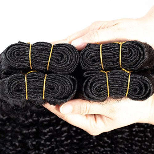 Brazilian Kinky Curly Human Hair 1 Bundles of Brazilian Hair Deep Curly Weave 10inch 10A 100%...