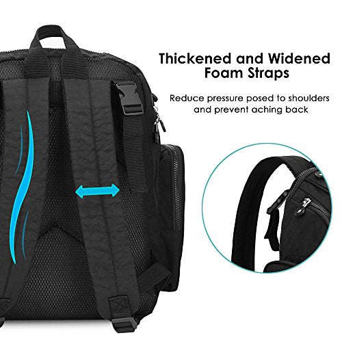ACCEWIT Diaper Bag Waterproof Backpack Large Capacity Diaper Bag With Stroller Straps,Changing...