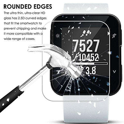 Screen Protector for Garmin Forerunner 35, AFUNTA 3 Pack Tempered Glass Film Anti-Scratch High De...