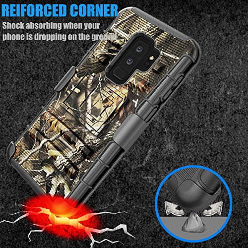 Galaxy S9 Plus Case, Samsung Galaxy S9 Plus Holster Belt, Tekcoo [Hoplite] Shock Absorbing [Camou...
