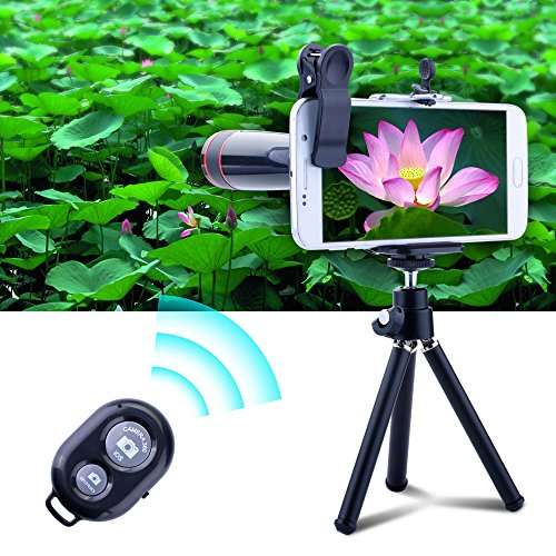 Longruner 10 in 1 Mini Lens Kit 8 x Telephoto Lens + Fish Eye Lens + Wide Angle + Macro Lens Self...