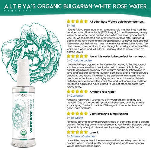 Alteya Organic White Rose Water Spray 100ml - 100% USDA Certified Organic Authentic Pure Natural ...
