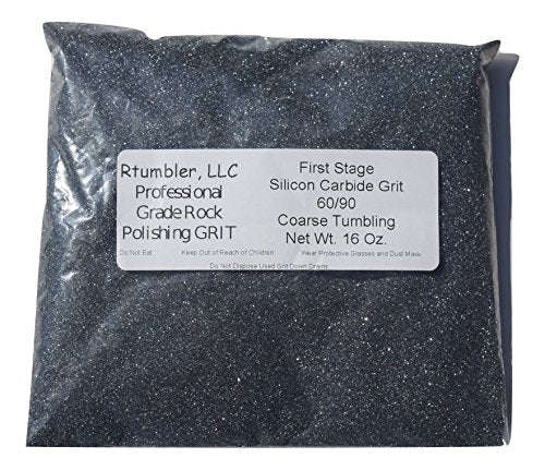 Rock Tumbler Grit for 15 pound Tumbler With 1 Pound Plastic Buffering Pellets