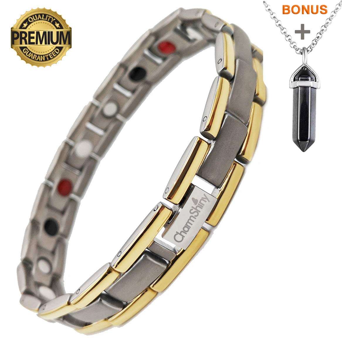 Titanium Magnetic Bracelet Therapy with 4 Element for Men/Women Arthritis Pain Relief Carpal...