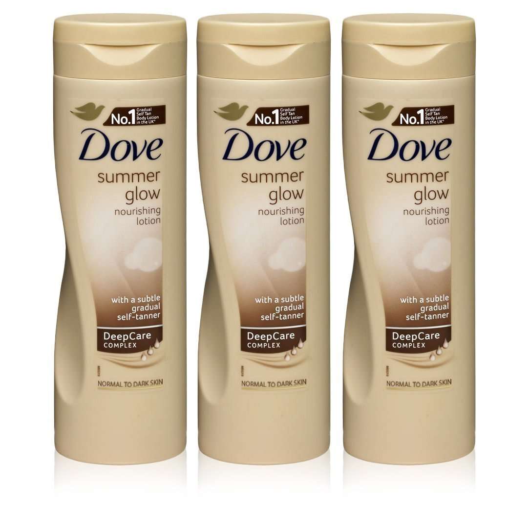 3x Dove Summer Glow Body Lotion for Normal to Dark Skin 250ml