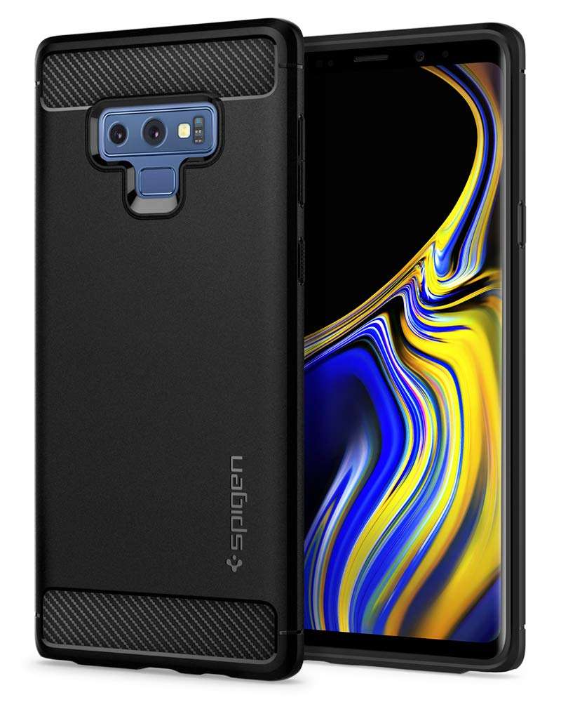 Spigen [Rugged Armor] Galaxy Note 9 Case with Resilient Shock Absorption and Carbon Fiber Design ...