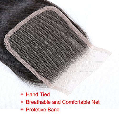 Brazilian Straight Lace Closure Free Part 4X4 Closure 100% Unprocessed Human Virgin Hair Lace Clo...