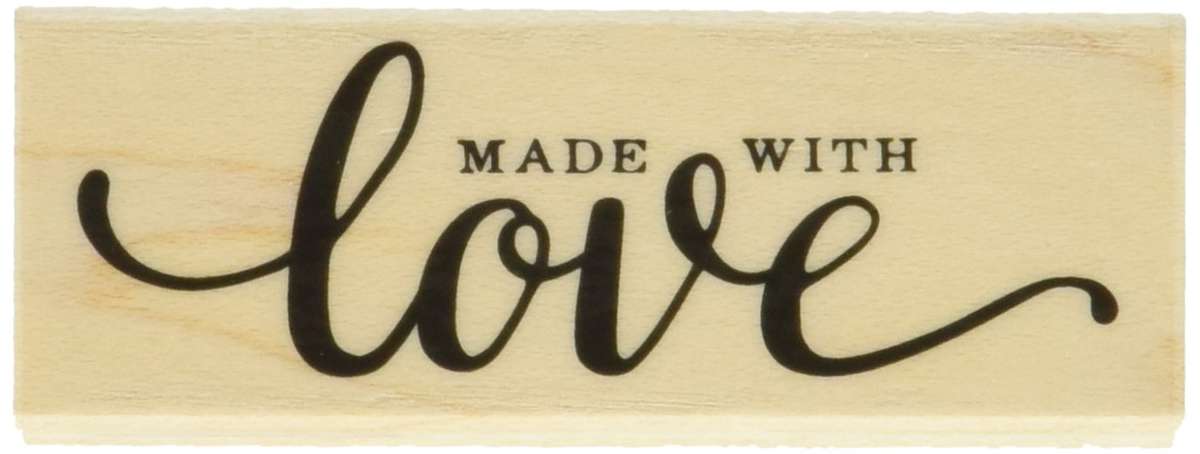 Hero Arts Wood Mounted Rubber Stamp 2.75-inch x 1-inch-Made W/Love Message