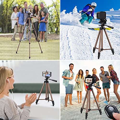 Kwithan Yunteng 50 Inch Aluminum Tripod, Video Tripod for Cellphone and Camera, Universal Tripod ...