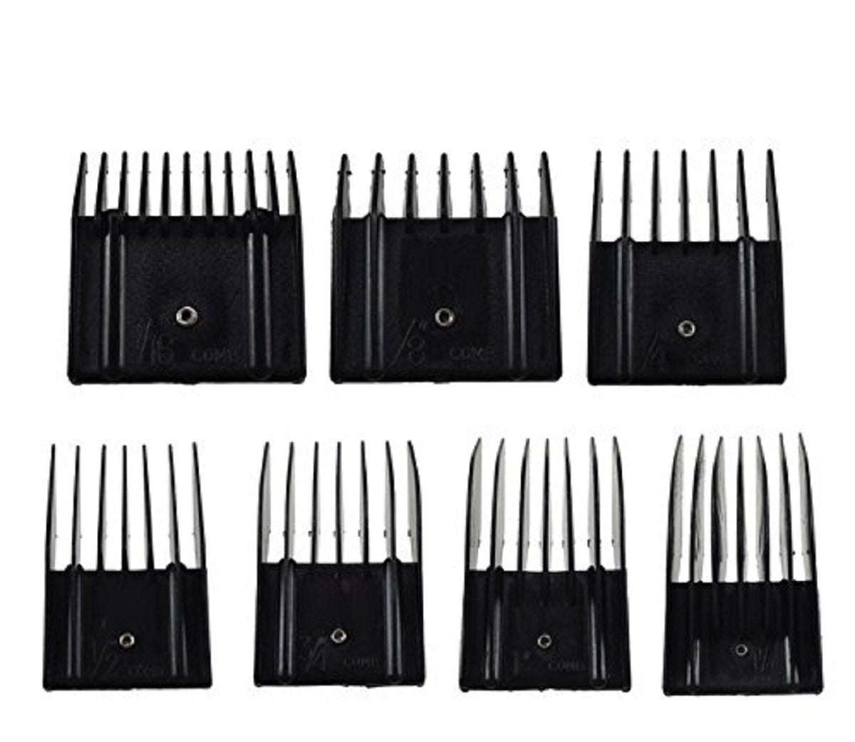 Miaco Universal Clipper Guide Comb Set, 7 Pieces, Fits Oster, Andis, Wahl, Etc