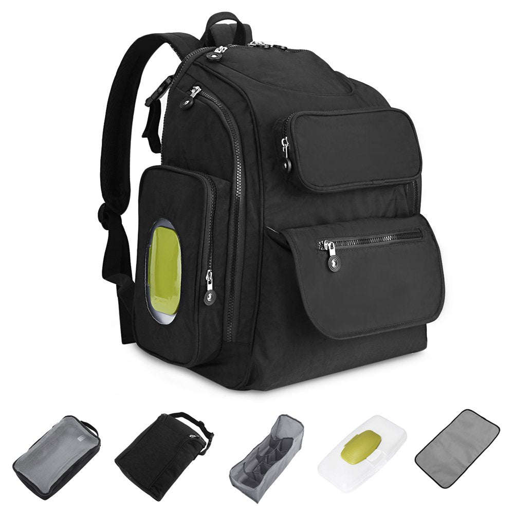 ACCEWIT Diaper Bag Waterproof Backpack Large Capacity Diaper Bag With Stroller Straps,Changing...