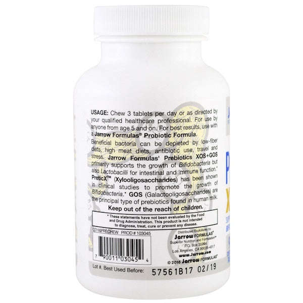 Jarrow Formulas, Prebiotics XOS+GOS, 90 Chewable Tablets