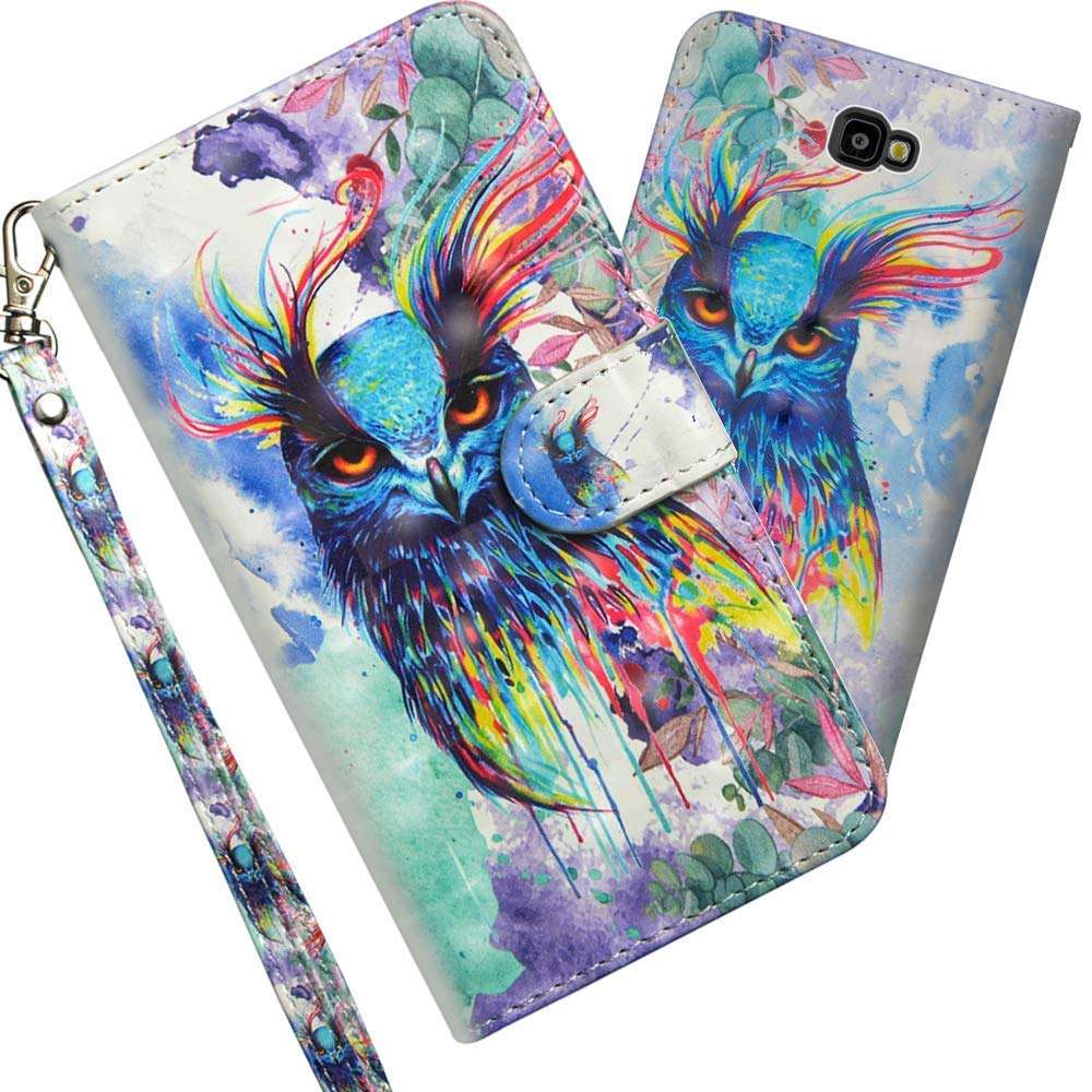 COTDINFOR Samsung J4 Plus 2018 Cover 3D Effect Painted Premium PU Leather Wallet Cover Case With ...
